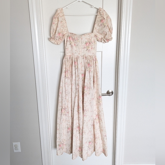 Selkie The Renaissance Gown 100% Cotton Pink Floral sz M - Sold By Anthropologie - Picture 3 of 11